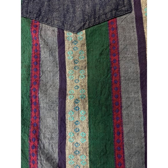 Vintage 90s Huntington Ridge Denim Shirt Womens M 1993 Striped Button Up - Picture 11 of 13